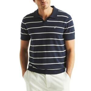 Men's Nautica Striped Sweater Polo Collared Nautica Shirt Size XL navy seas